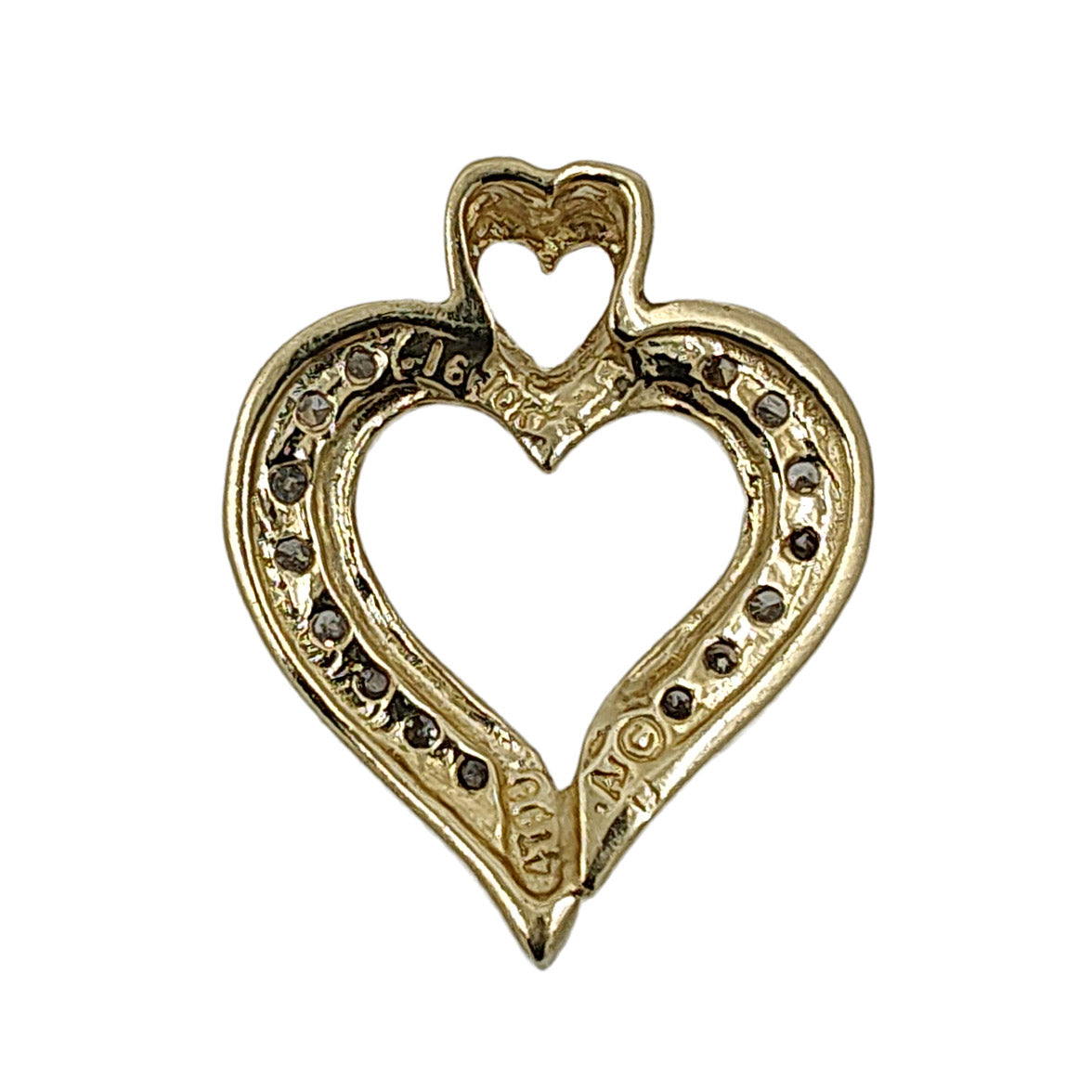 10K Diamond Heart Pendant