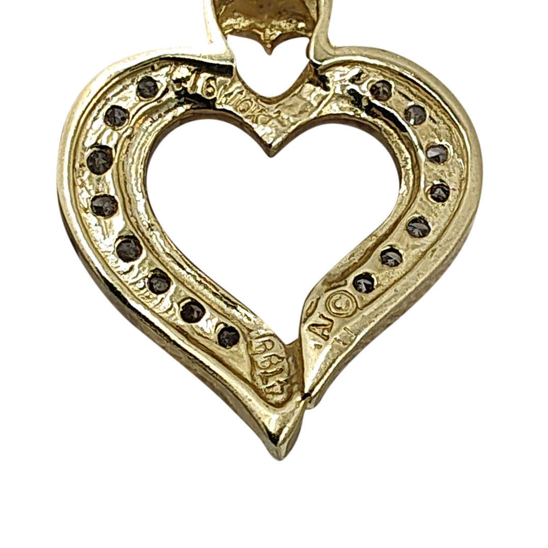 10K Diamond Heart Pendant