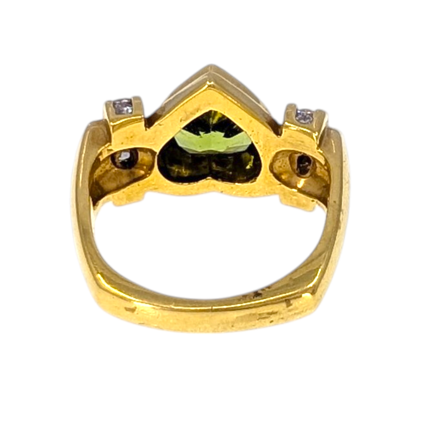 18K Gold Peridot Heart Ring