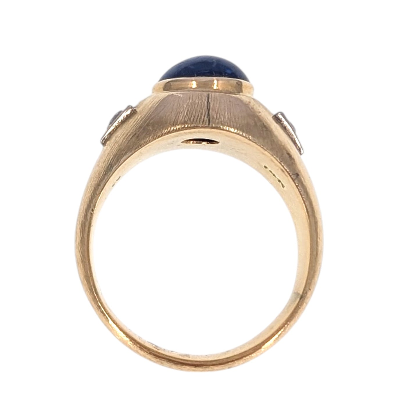 Natural Star Sapphire & Diamond 14K Gold Ring