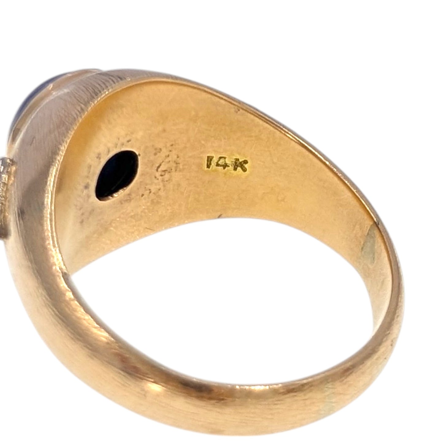 Natural Star Sapphire & Diamond 14K Gold Ring