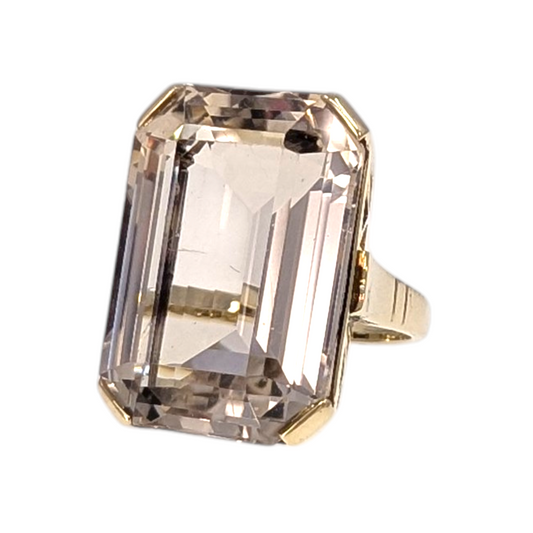 14KY Large Champagne Quartz Ring