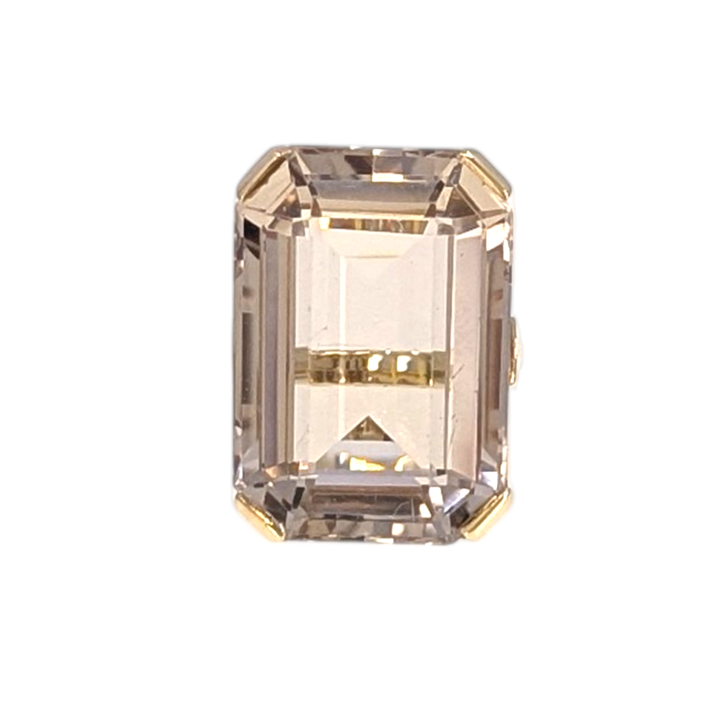 14KY Large Champagne Quartz Ring