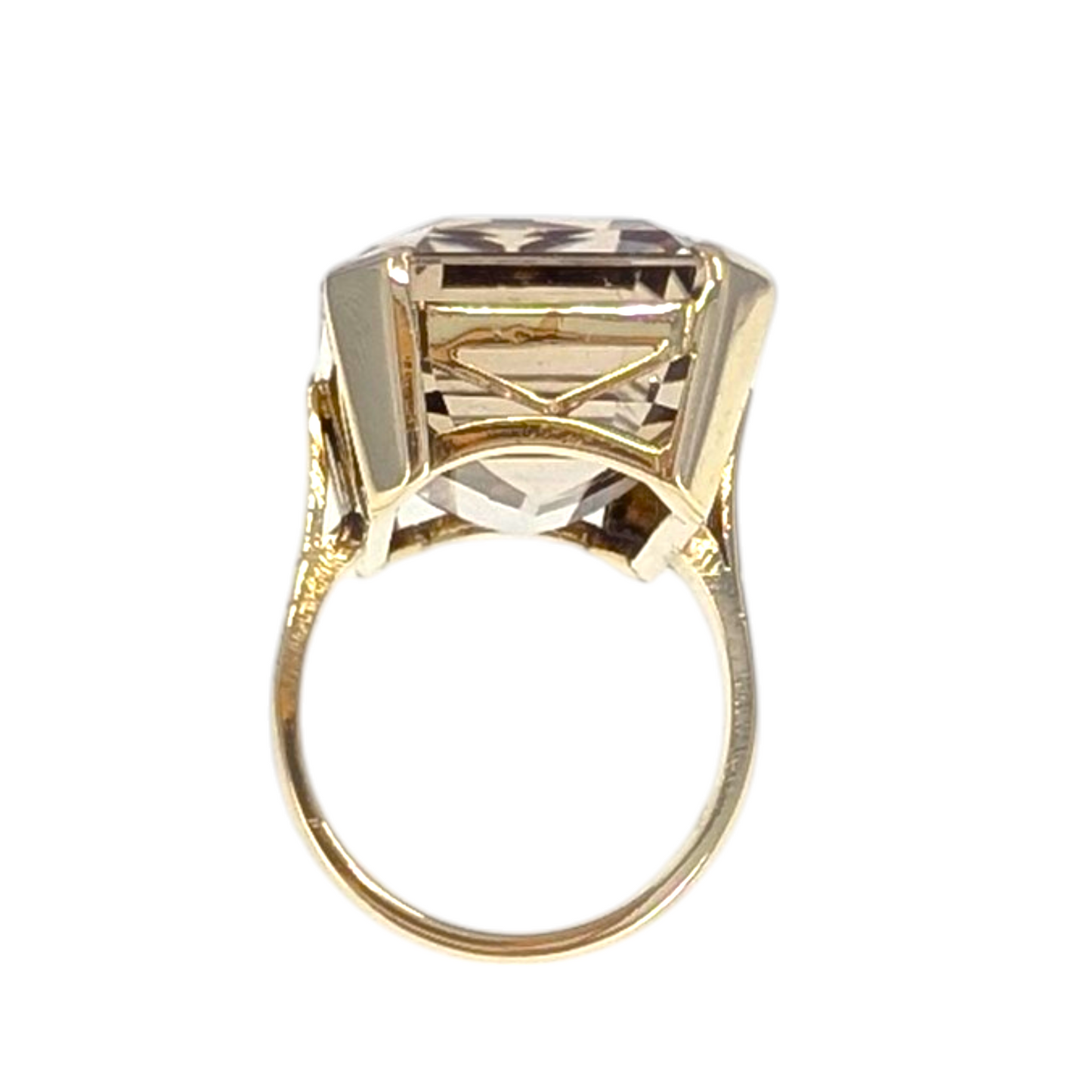 14KY Large Champagne Quartz Ring