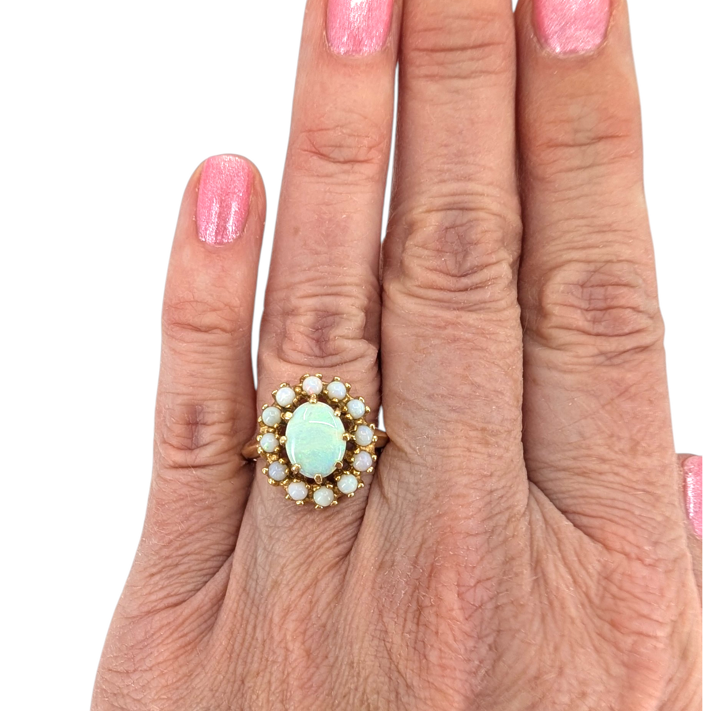Vintage 14K Opal Ring with Opal Surround