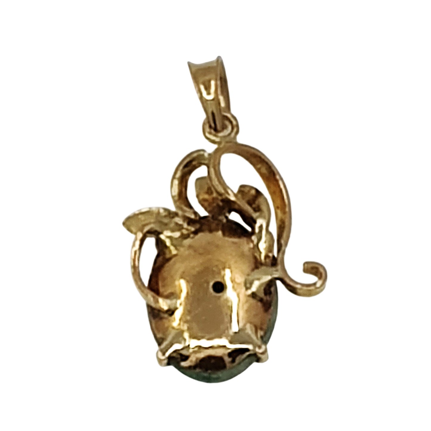 Vintage 22K Gold Green Jade Pendant