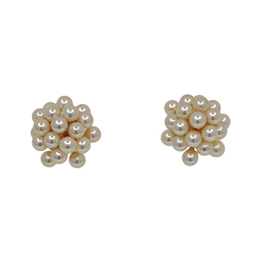 14K Pearl Cluster Earrings